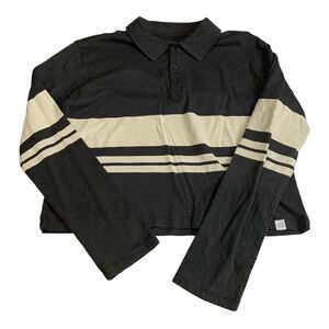 Treasure & Bond Grey Long Sleeve Polo Size L